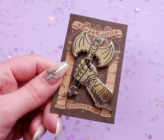 Battle Axe & Gauntlet - Enamel Pin