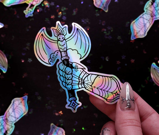 Battle Axe & Gauntlet - Holographic Sticker