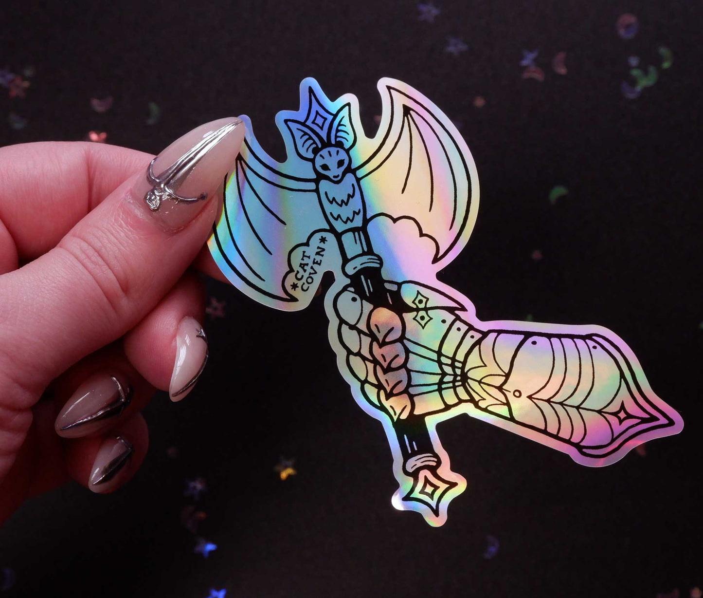 Battle Axe & Gauntlet - Holographic Sticker