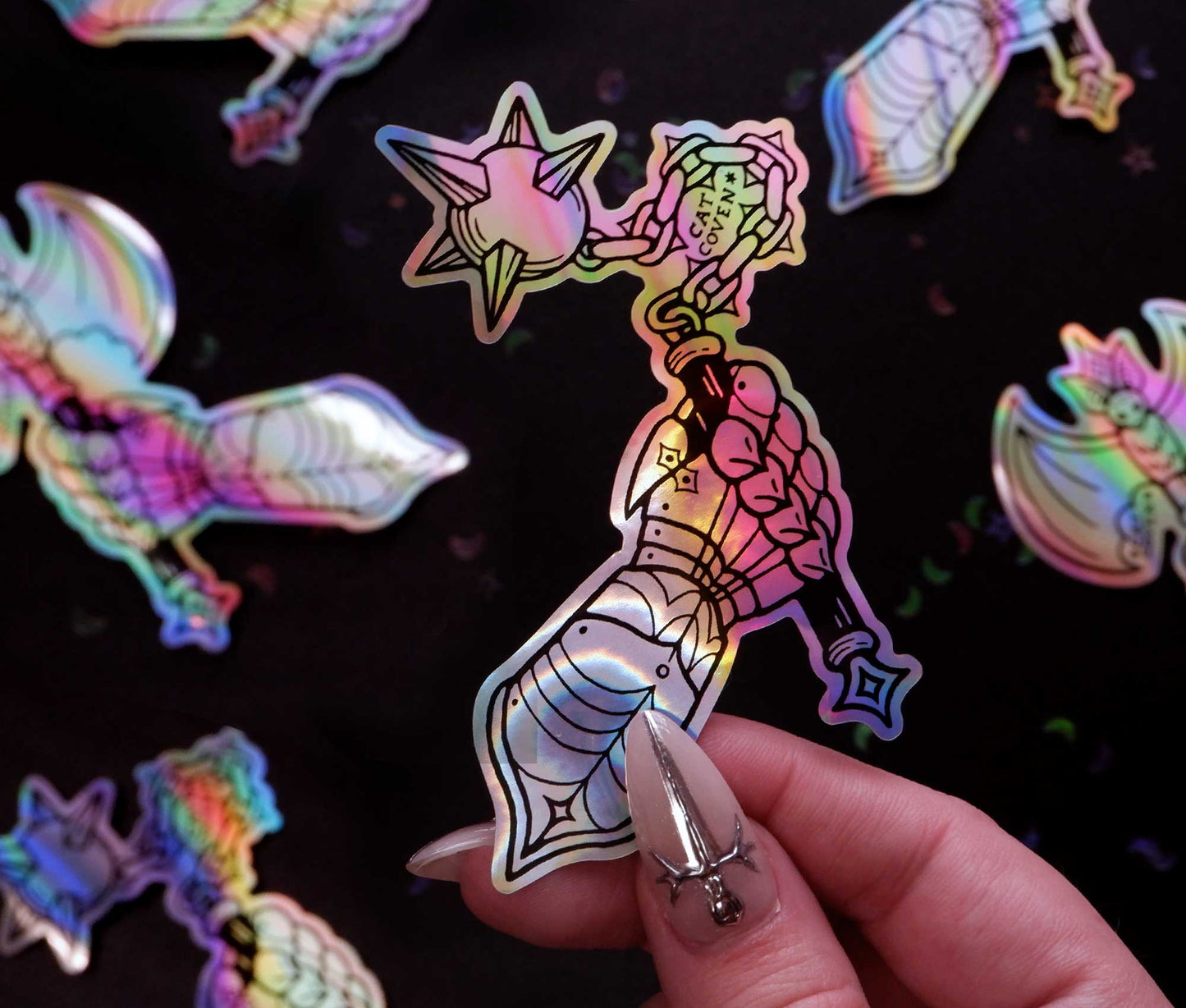 Flail & Gauntlet - Holographic Sticker