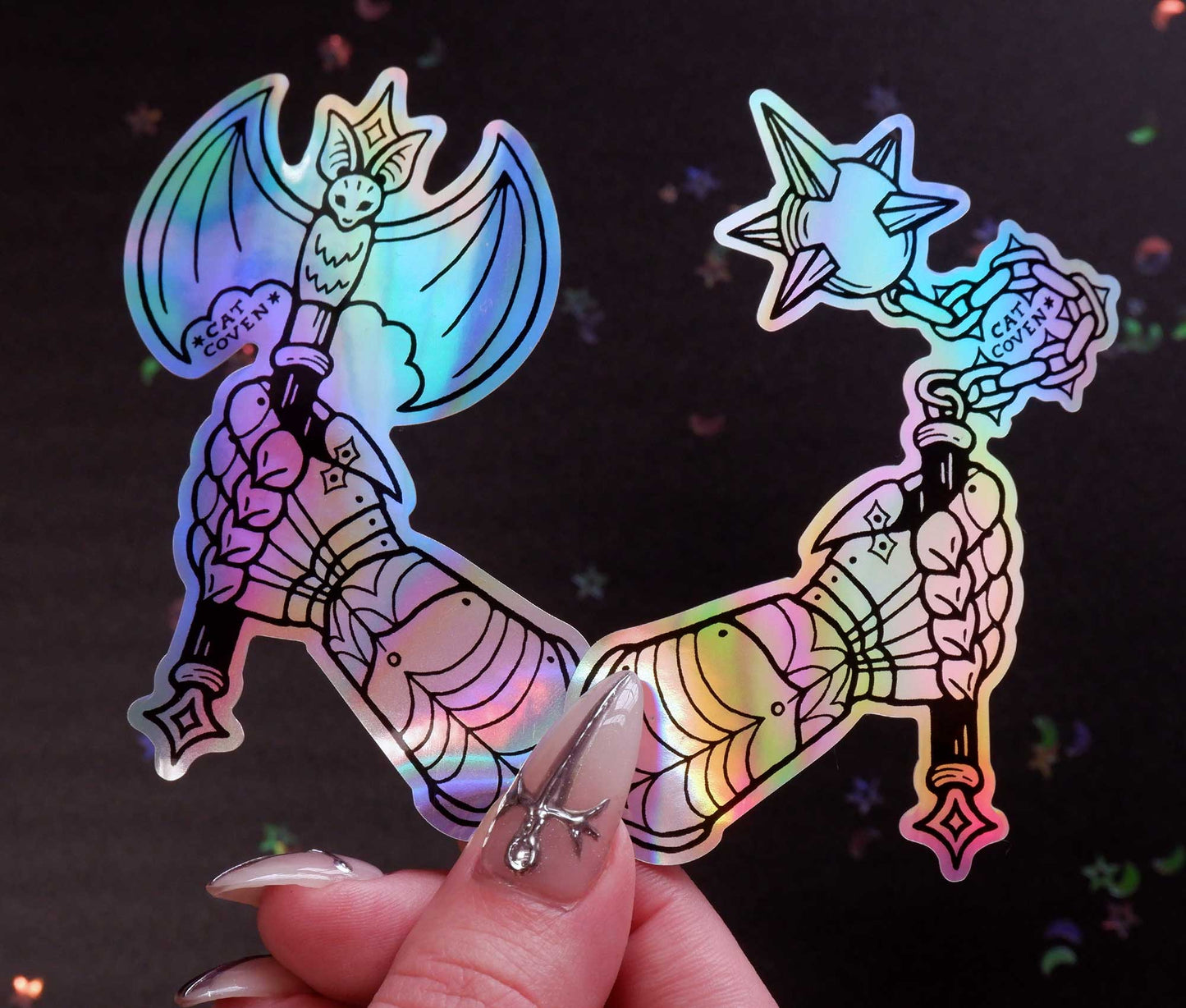 Flail & Gauntlet - Holographic Sticker